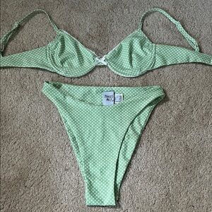 Green Polka Dot Bikini Set Princess Polly